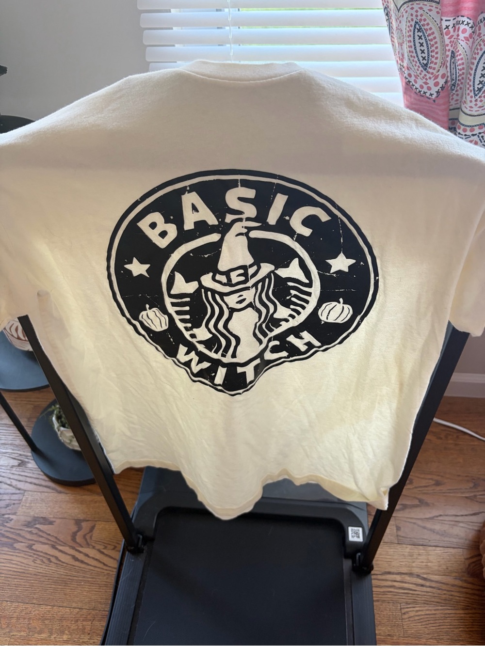 Basic Witch Graphic Tee for Kids - Cream with Black Print